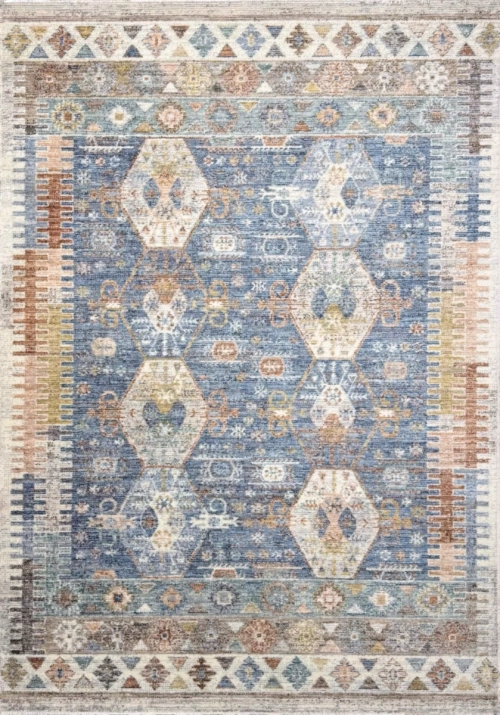 Этнический Ковер Wool S J407AN Blue / Cream — купить в Барнауле с доставкой по России | Grand Carpets