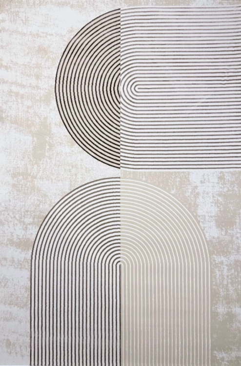 Ковёр с геометрическим рисунком Ковер Vision N001A Beige — купить в Барнауле с доставкой по России | Grand Carpets