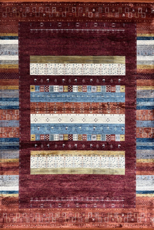 Этнический Ковер Gabbeh 6475A Burgundy / Terra — купить в Барнауле с доставкой по России | Grand Carpets