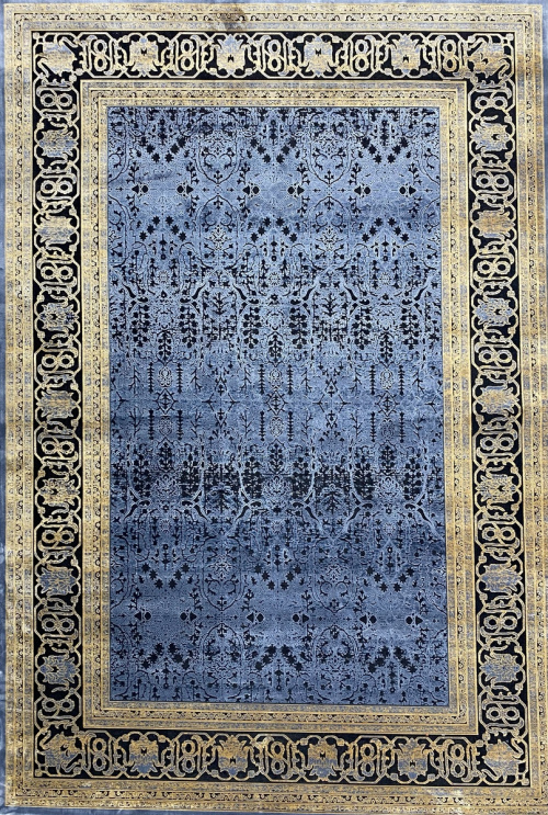 Классический Ковер Gabbeh 6463C Yellow / Navy Blue — купить в Барнауле с доставкой по России | Grand Carpets