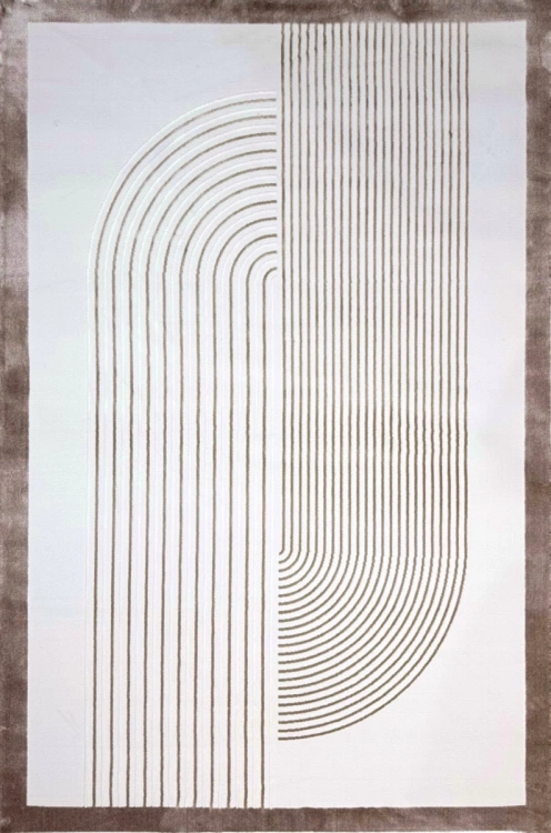 Ковёр с геометрическим рисунком Ковер Vision N002A Beige — купить в Барнауле с доставкой по России | Grand Carpets