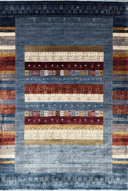 Классический Ковер Gabbeh 6475B Blue / Blue — купить в Барнауле с доставкой по России | Grand Carpets